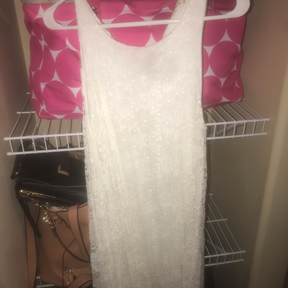 Bridal shower/ tropical vacation white dress